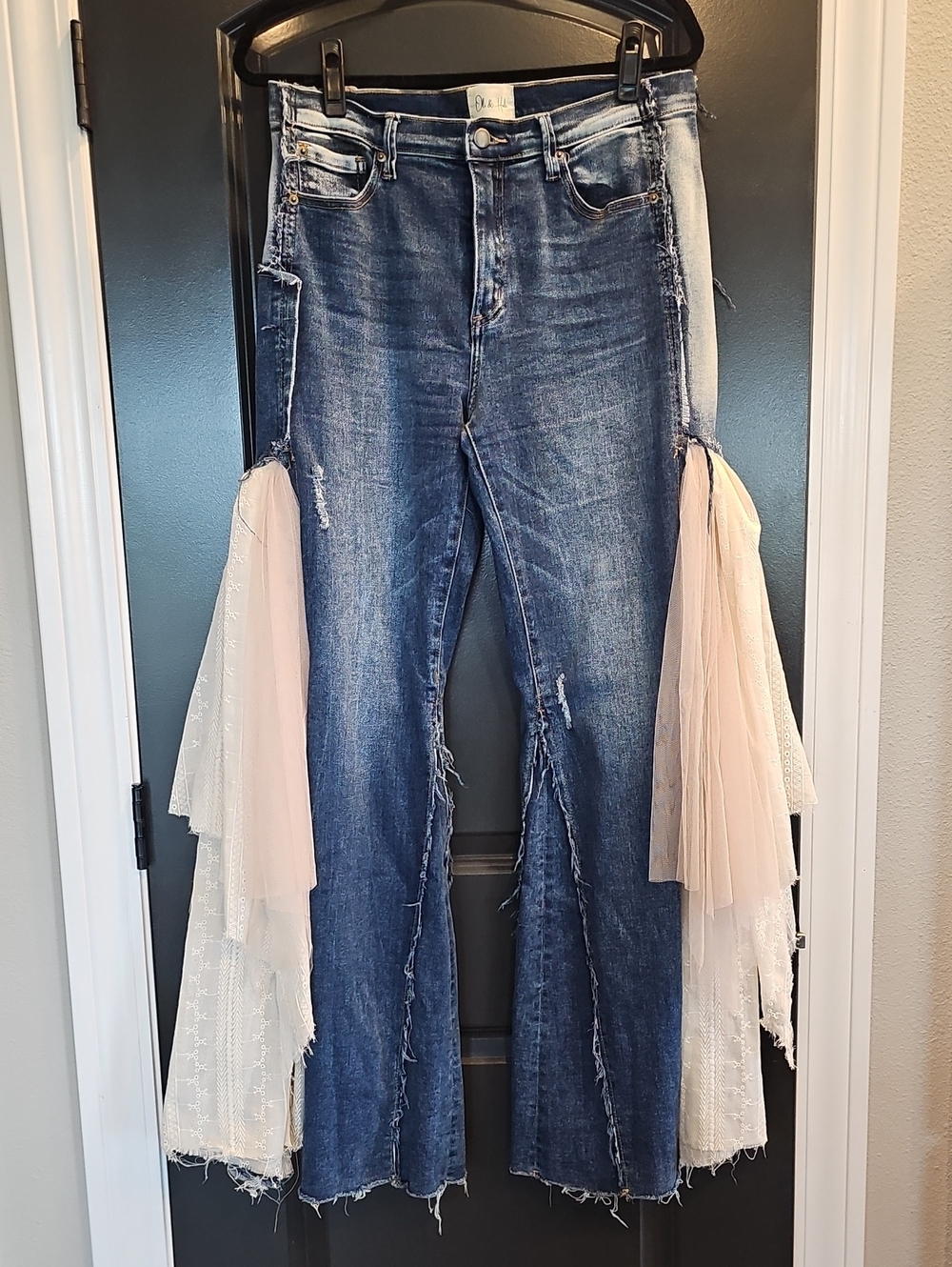 Oli & Hali Lace And Tulle Embellished Jeans